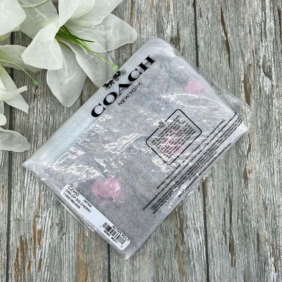 Coach Corner Zip Wristlet In Signature Canvas Cherry Print Wallet Purse - Picture 5 of 6